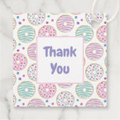 Donut Pattern Schattige Kleurrijk Dank u Bedankjes Labels (Achterkant)