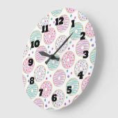 Donut Pattern Schattige Kleurrijk Grote Klok (Hoek)