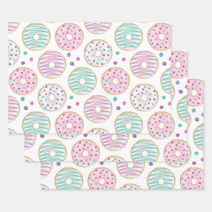 Donut Pattern Schattige Kleurrijk Inpakpapier Vel