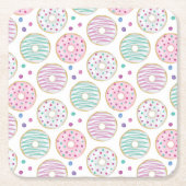 Donut Pattern Schattige Kleurrijk Kartonnen Onderzetters (Voorkant)