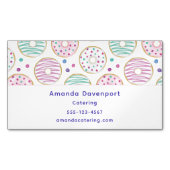 Donut Pattern Schattige Kleurrijk Magnetisch Visitekaartje (Voorkant)
