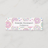 Donut Pattern Schattige Kleurrijk Mini Visitekaartje (Voorkant)