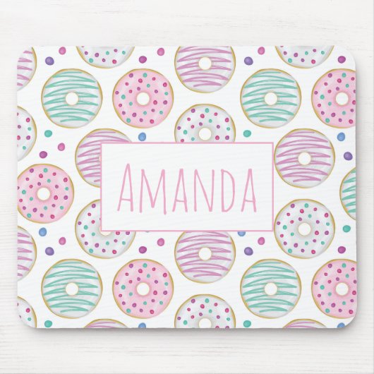 Donut Pattern Schattige Kleurrijk Muismat (Voorkant)