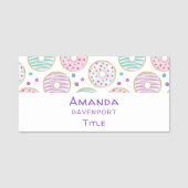 Donut Pattern Schattige Kleurrijk Naamplaatje (Voorkant)