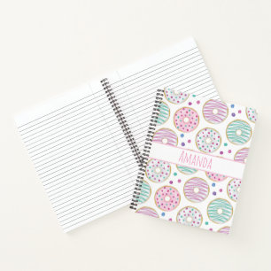 Donut Pattern Schattige Kleurrijk Notitieboek