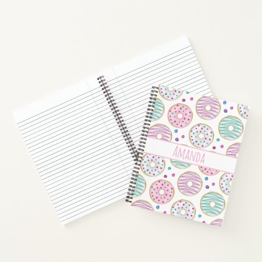 Donut Pattern Schattige Kleurrijk Notitieboek (Binnen)
