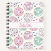 Donut Pattern Schattige Kleurrijk Notitieboek (Voorkant)