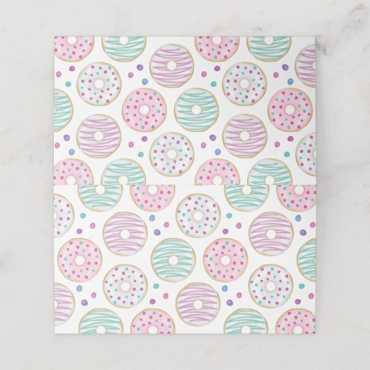 Donut Pattern Schattige Kleurrijk Plaatskaartje (Buitenkant ongevouwen)