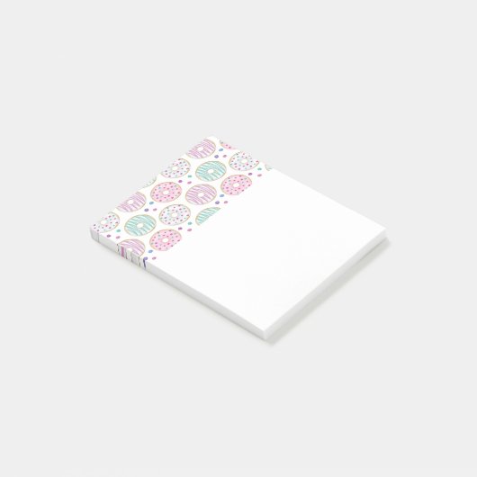 Donut Pattern Schattige Kleurrijk Post-it® Notes (Schuin)