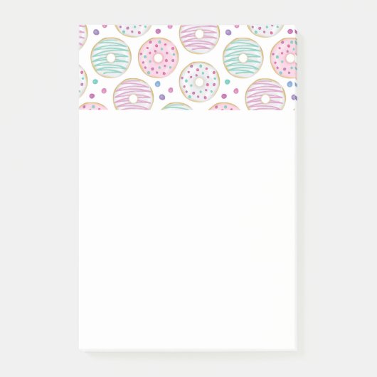 Donut Pattern Schattige Kleurrijk Post-it® Notes (Voorkant)
