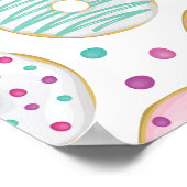Donut Pattern Schattige Kleurrijk Poster (Hoek)
