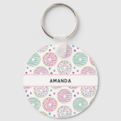 Donut Pattern Schattige Kleurrijk Sleutelhanger (Achterkant)