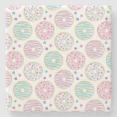 Donut Pattern Schattige Kleurrijk Stenen Onderzetter (Voorkant)
