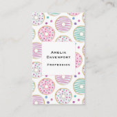 Donut Pattern Schattige Kleurrijk Visitekaartje (Voorkant)