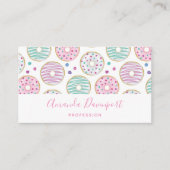 Donut Pattern Schattige Kleurrijk Visitekaartje (Voorkant)