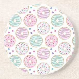Donut Pattern Schattige Kleurrijk Zandsteen Onderzetter