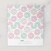 Donut Pattern Schattigee kleurrijke tafel Plaatskaartje (Buitenkant ongevouwen)