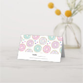 Donut Pattern Schattigee kleurrijke tafel Plaatskaartje (Voorkant)