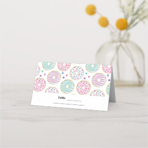 Donut Pattern Schattigee kleurrijke tafel Plaatskaartje