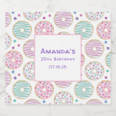 Donut Pattern Schattigee kleurrijke verjaardag Bier Etiket (Enkel label)