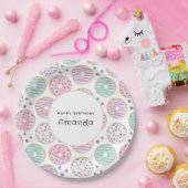 Donut Pattern Schattigee kleurrijke verjaardag Papieren Bordje (Feest)
