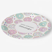 Donut Pattern Schattigee kleurrijke verjaardag Papieren Bordje (Gekanteld)