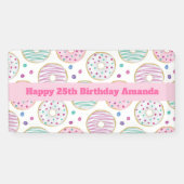 Donut Pattern Schattigee kleurrijke verjaardagsban Spandoek (Horizontaal)