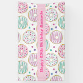 Donut Pattern Schattigee kleurrijke verjaardagsban Spandoek (Verticaal)
