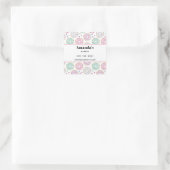 Donut Pattern Schattigee kleurrijke zaken Vierkante Sticker (Tas)