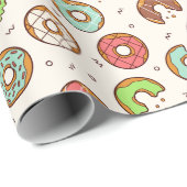 Donut Pattern | Vanilla Cream Cadeaupapier (Rol Hoek)