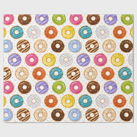 Donut Pattern Wrapping Paper Cadeaupapier (Vlak)