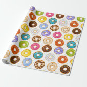 Donut Pattern Wrapping Paper Cadeaupapier (Uitgerold)