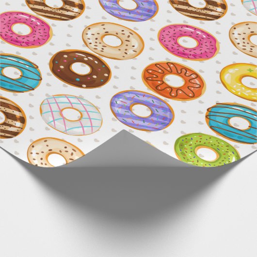 Donut Pattern Wrapping Paper Cadeaupapier (Hoek)