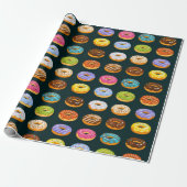 Donut Pattern Wrapping Paper Cadeaupapier (Uitgerold)