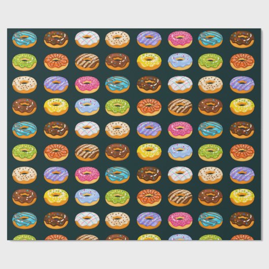 Donut Pattern Wrapping Paper Cadeaupapier (Vlak)