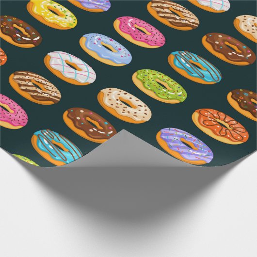 Donut Pattern Wrapping Paper Cadeaupapier (Hoek)