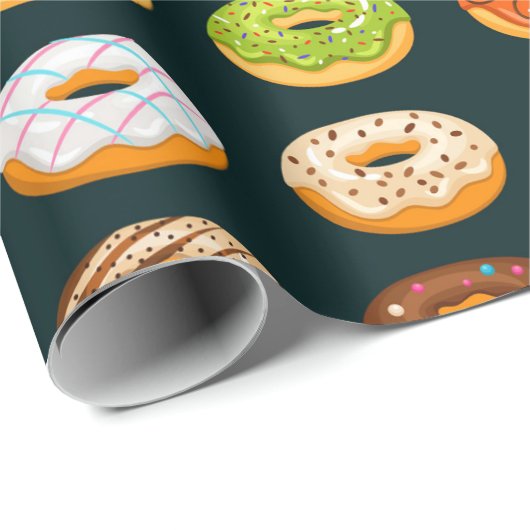 Donut Pattern Wrapping Paper Cadeaupapier (Rol Hoek)