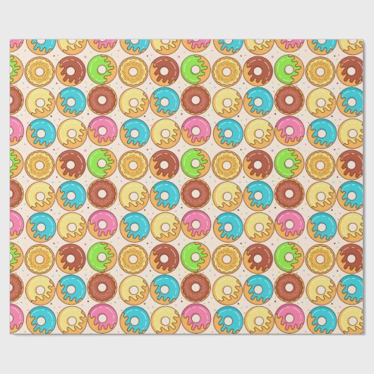 Donut Pattern Wrapping Paper Cadeaupapier (Vlak)