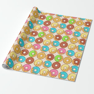 Donut Pattern Wrapping Paper Cadeaupapier
