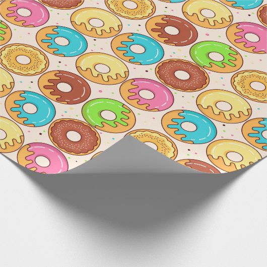 Donut Pattern Wrapping Paper Cadeaupapier (Hoek)