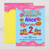 Donut persoonlijke kleuren prinkle Birthday Party Kaart (Voorkant / Achterkant)