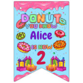 Donut persoonlijke kleuren prinkle Birthday Party Vlaggetjes (Eerste vlag)