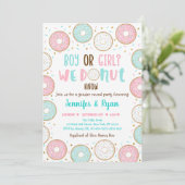 Donut Pink Blue Gold Geslacht onthullen Kaart (Staand voorkant)