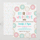 Donut Pink Blue Gold Geslacht onthullen Kaart (Voorkant / Achterkant)