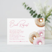 Donut | Pink Gingham Meisje Baby shower Boekaanvra Informatiekaartje (Staand voorkant)