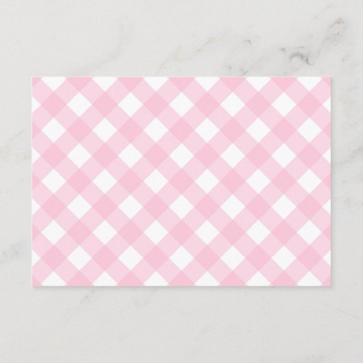 Donut | Pink Gingham Meisje Baby shower Boekaanvra Informatiekaartje (Achterkant)