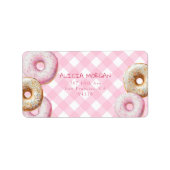 donut | Pink Gingham retour adreslabel Etiket (Voorkant)