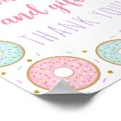 Donut Pink Gold Kaarten & Gifts Birthday Sign Poster (Hoek)