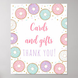 Donut Pink Gold Kaarten & Gifts Birthday Sign Poster