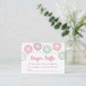 Donut Pink Gold Pastel Baby shower Diaper Raffle Informatiekaartje (Staand voorkant)